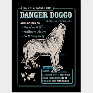 Funny Wolf Fact File - Danger Doggo Posters and Art